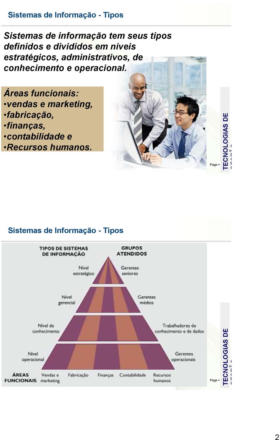 conhecimento e operacional.