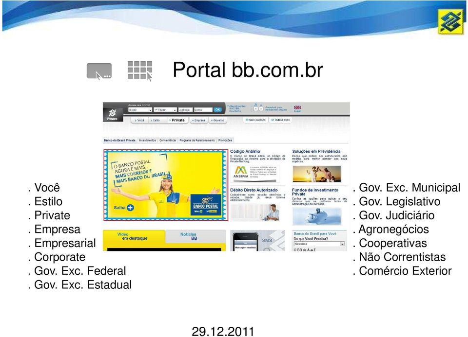 Gov. Exc. Municipal. Gov. Legislativo. Gov. Judiciário.