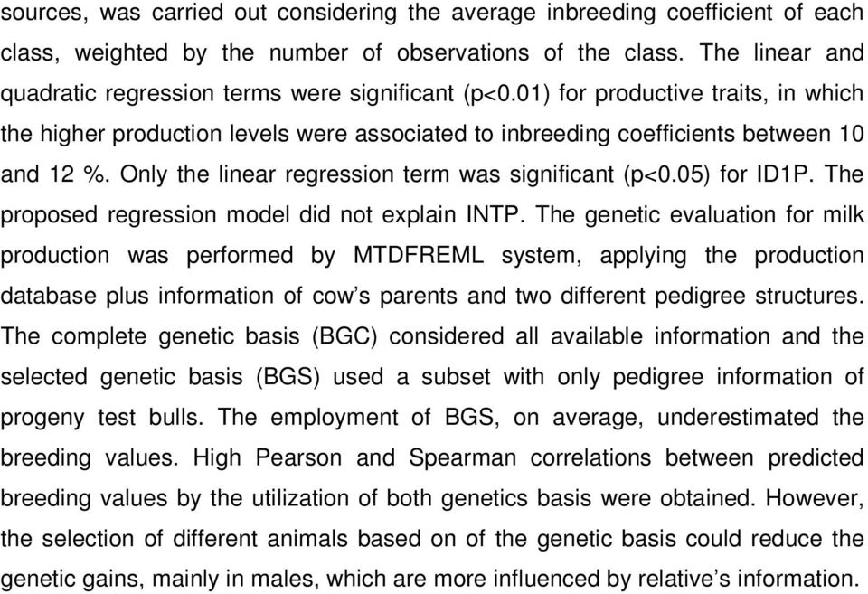 Only the linear regression term was significant (p<0.05) for IDP. The proposed regression model did not explain INTP.