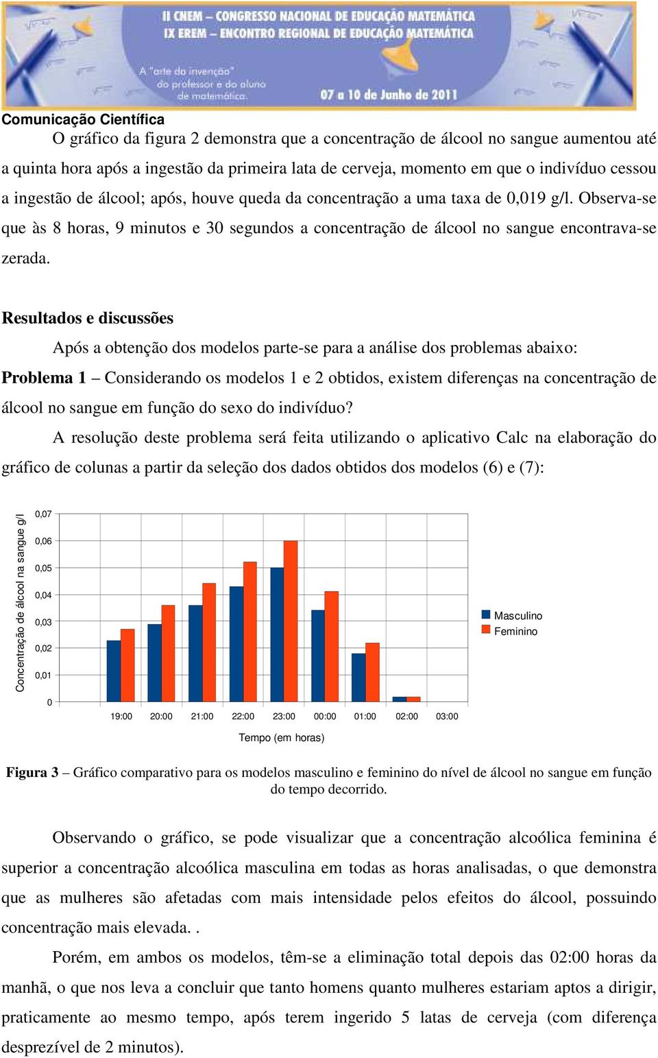 Resultados e discussões Após a obtenção dos modelos parte-se para a análise dos problemas abaixo: Problema 1 Considerando os modelos 1 e 2 obtidos, existem diferenças na concentração de álcool no