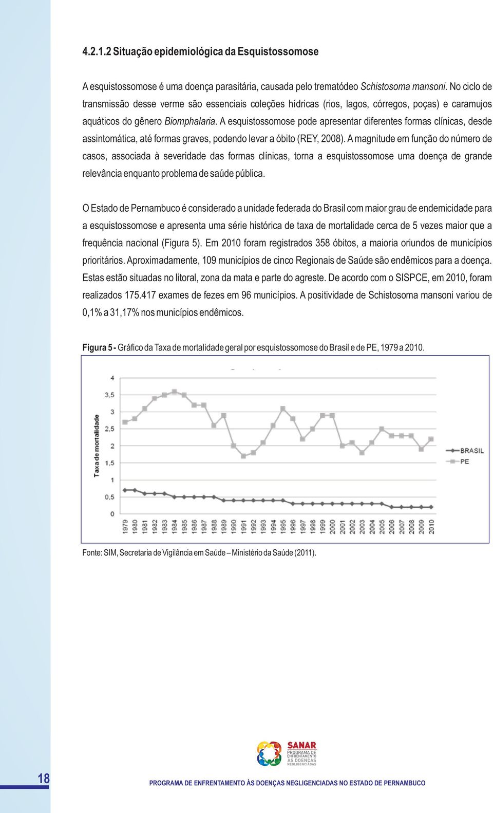 A esquistossomose pode apresentar diferentes formas clínicas, desde assintomática, até formas graves, podendo levar a óbito (REY, 2008).