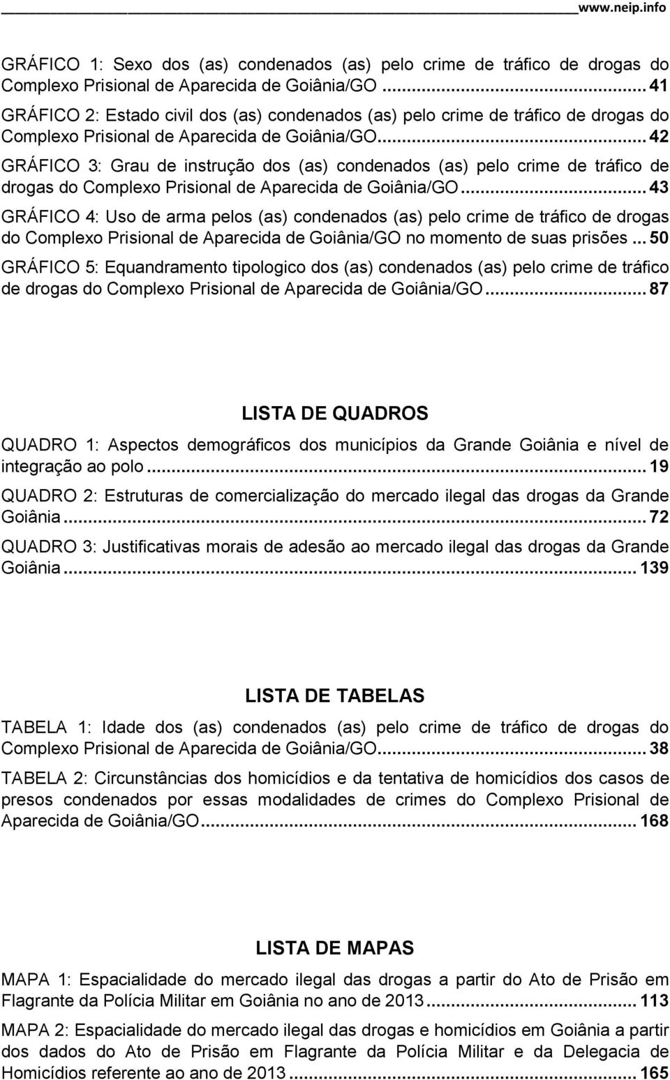 .. 42 GRÁFICO 3: Grau de instrução dos (as) condenados (as) pelo crime de tráfico de drogas do Complexo Prisional de Aparecida de Goiânia/GO.