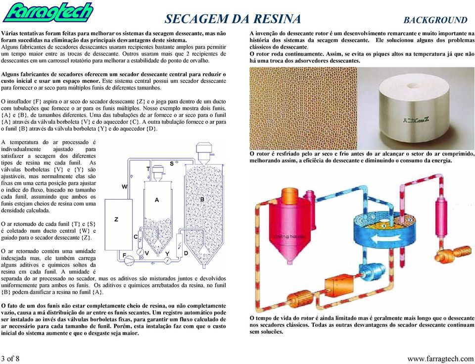 Outros usaram mais que 2 recipientes de dessecantes em um carrossel rotatório para melhorar a estabilidade do ponto de orvalho.