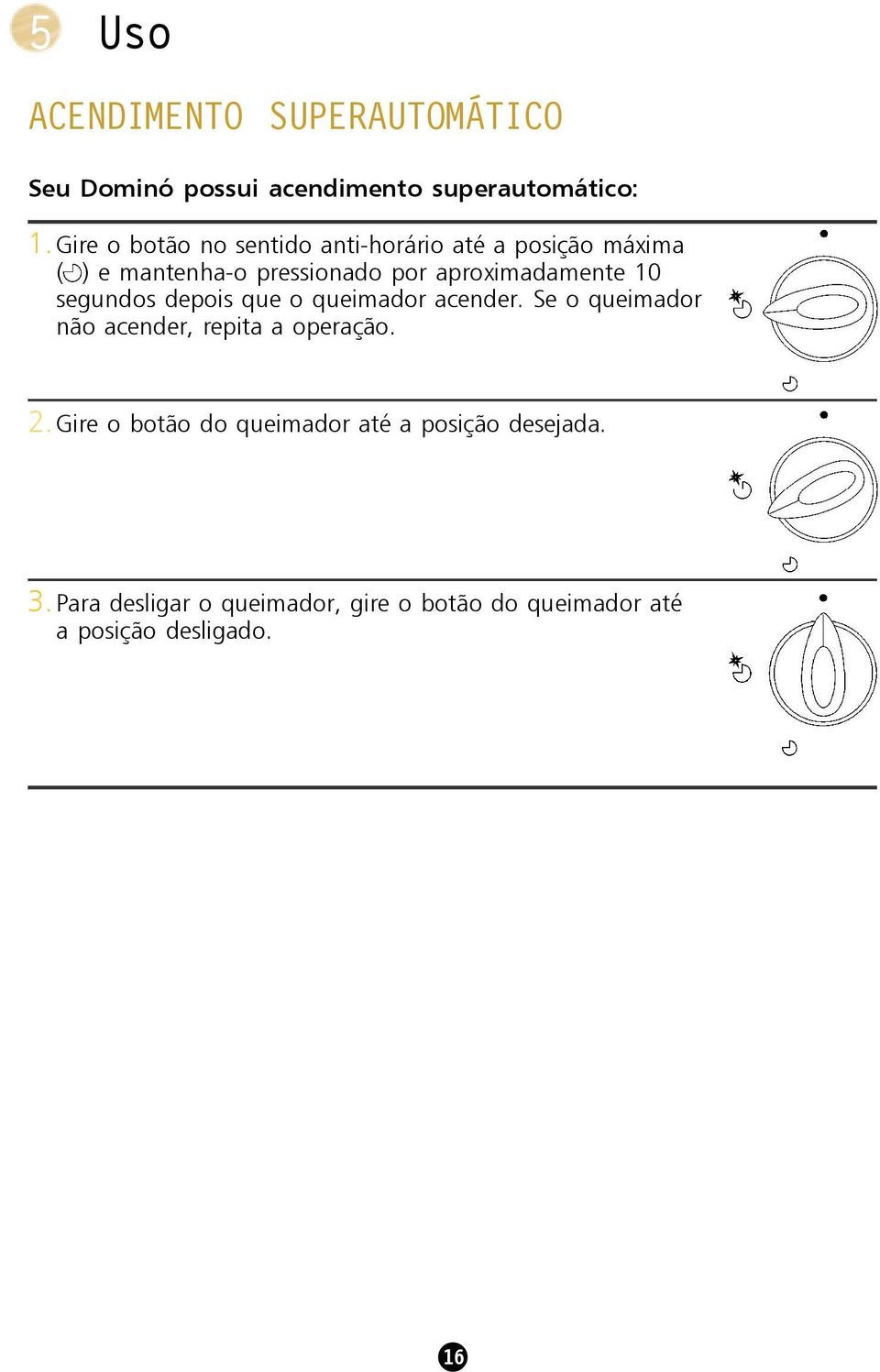 aproximadamente 10 segundos depois que o queimador acender.