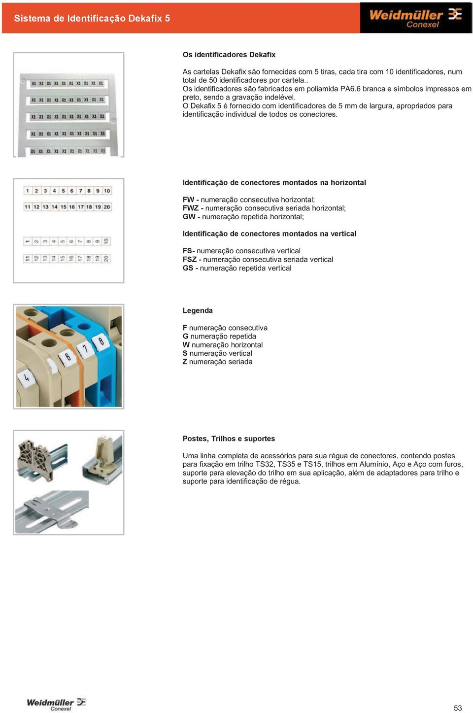 O Dekafix 5 é fornecido com identificadores de 5 mm de largura, apropriados para identificação individual de todos os conectores.