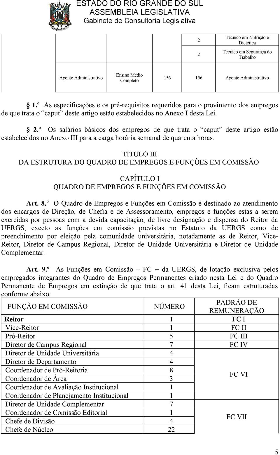 º Os salários básicos dos empregos de que trata o caput deste artigo estão estabelecidos no Anexo III para a carga horária semanal de quarenta horas.