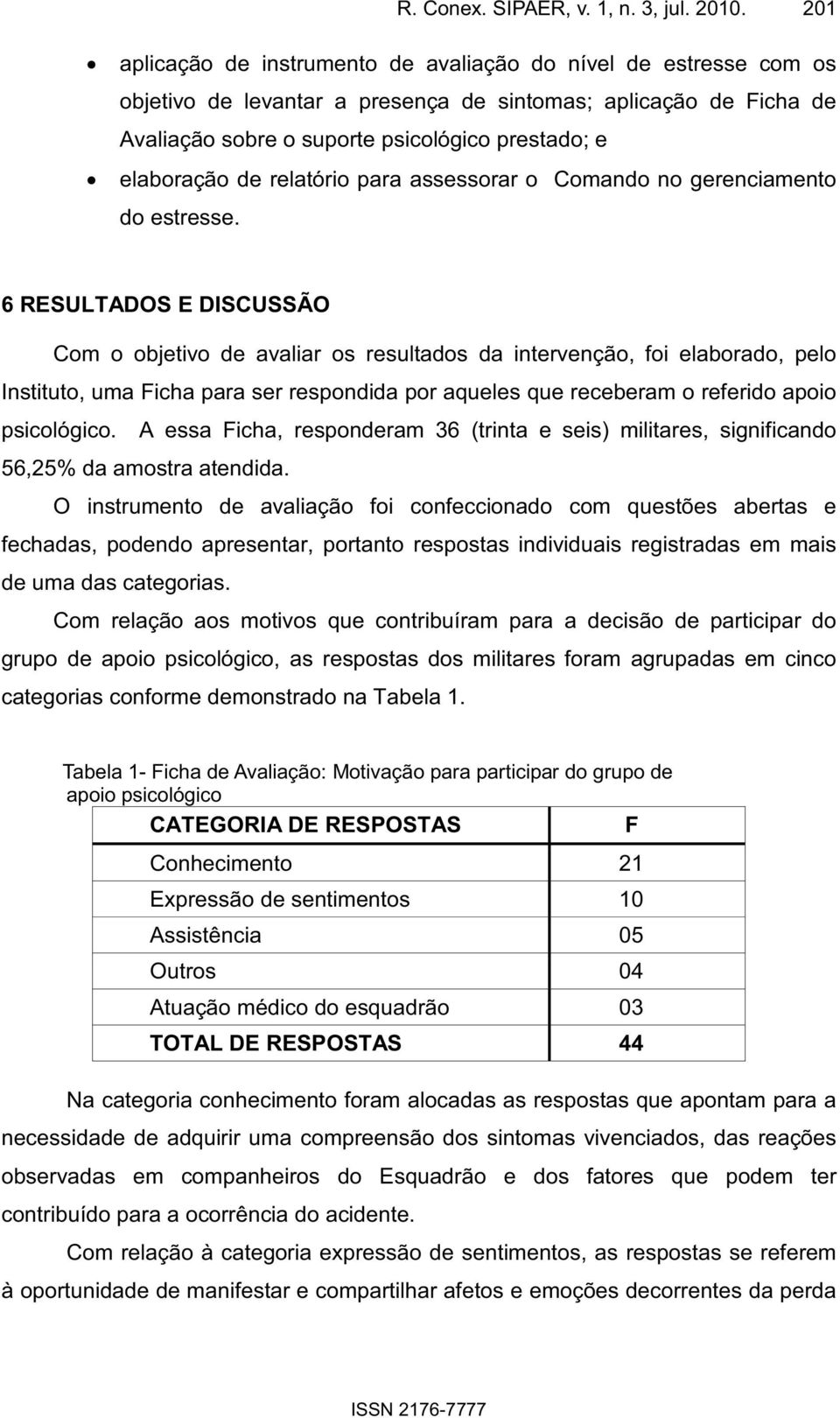 de relatório para assessorar o Comando no gerenciamento do estresse.