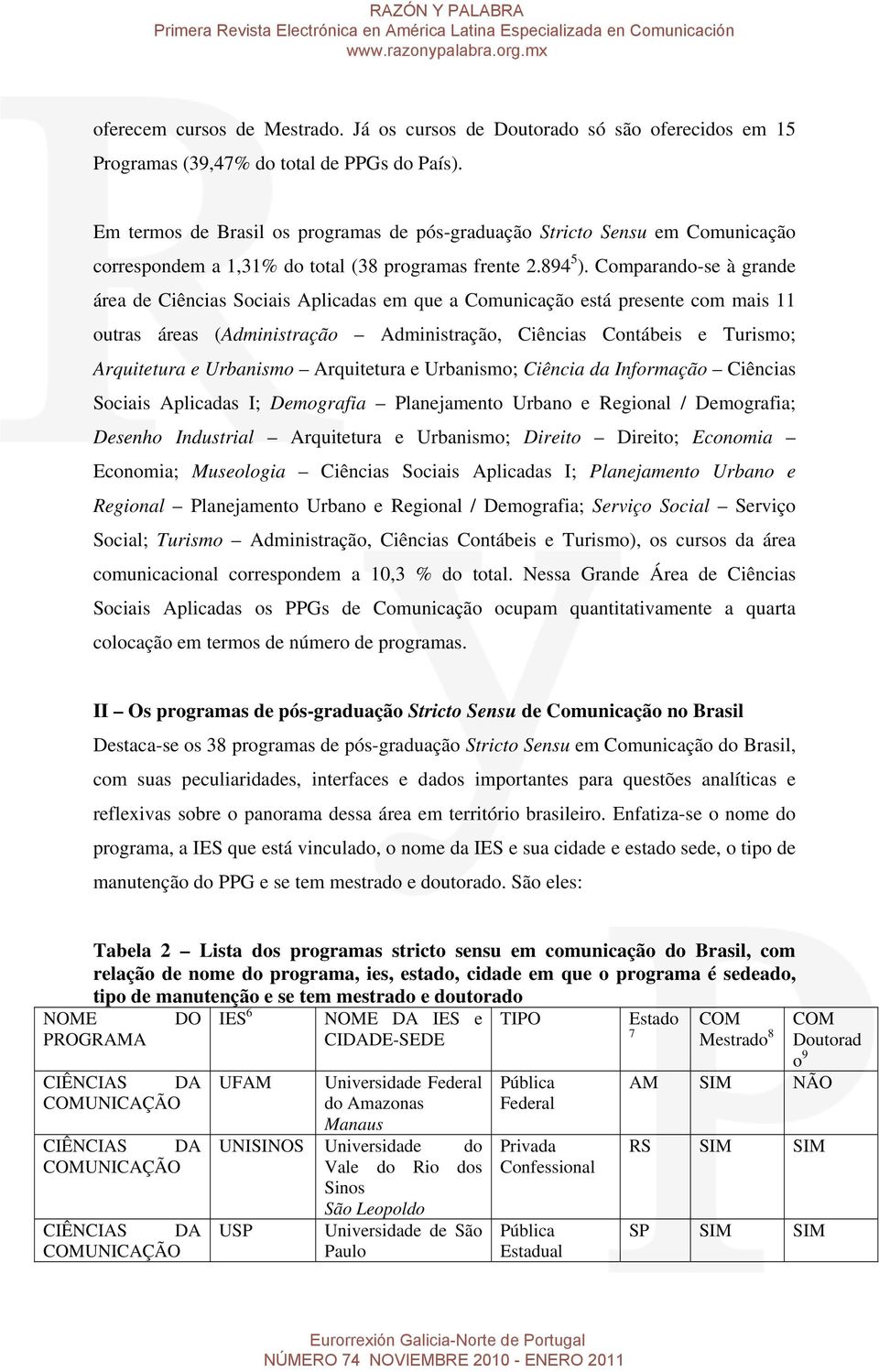 Comparando-se à grande área de Ciências Sociais Aplicadas em que a Comunicação está presente com mais 11 outras áreas (Administração Administração, Ciências Contábeis e Turismo; Arquitetura e