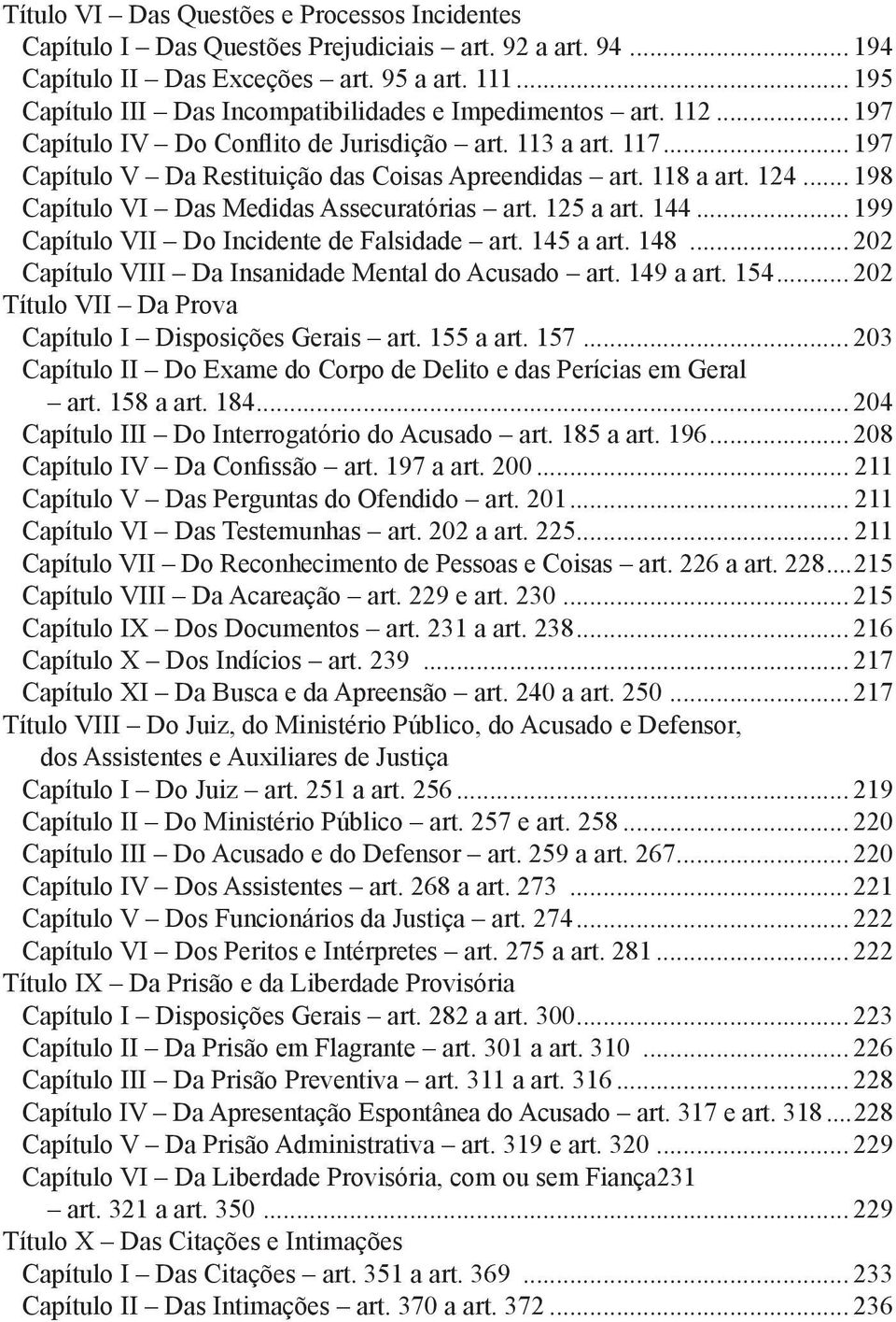 118 a art. 124... 198 Capítulo VI Das Medidas Assecuratórias art. 125 a art. 144... 199 Capítulo VII Do Incidente de Falsidade art. 145 a art. 148.