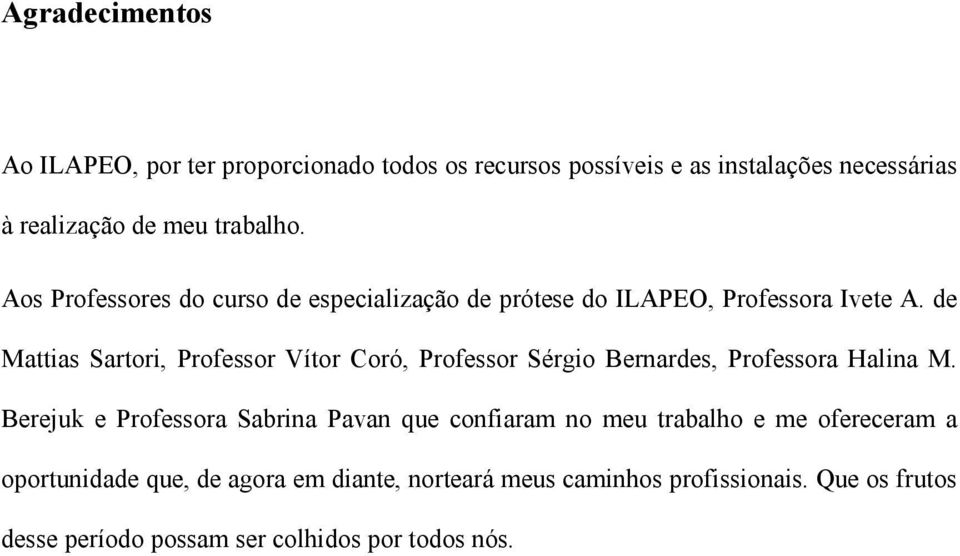 de Mattias Sartori, Professor Vítor Coró, Professor Sérgio Bernardes, Professora Halina M.