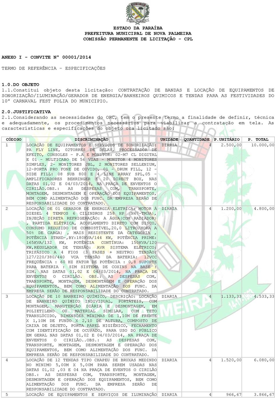 QUIMICOS E TENDAS PARA AS FESTIVIDADES DO 10