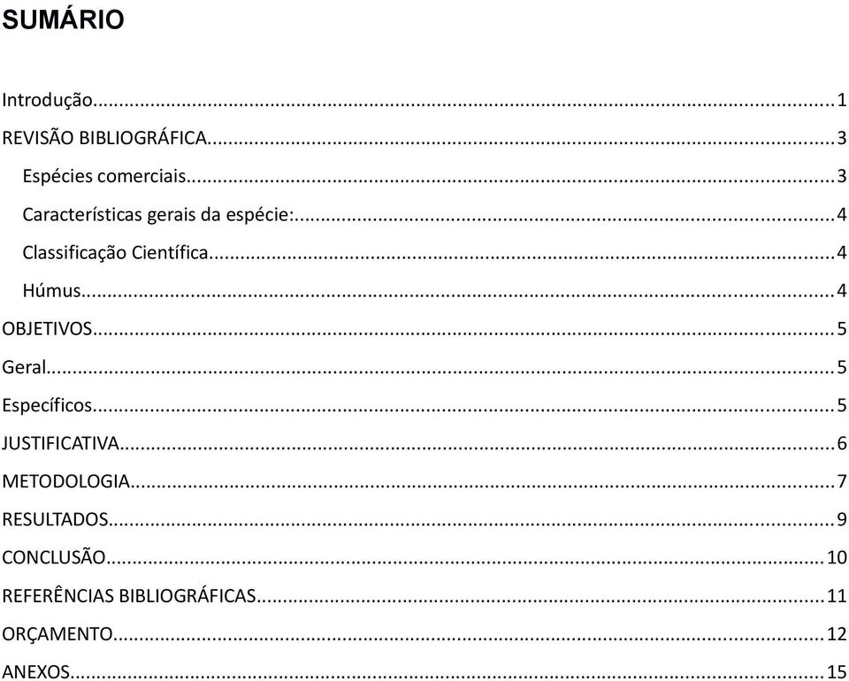 ..4 OBJETIVOS...5 Geral...5 Específicos...5 JUSTIFICATIVA...6 METODOLOGIA.