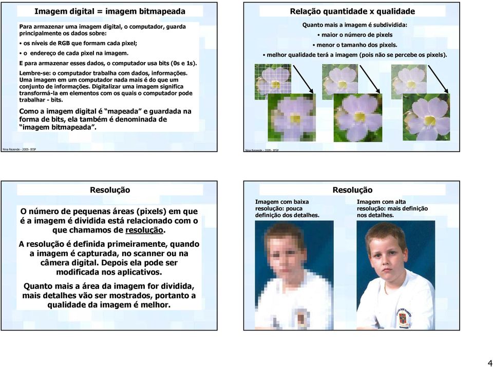 Digitalizar uma imagem significa transformá-la em elementos com os quais o computador pode trabalhar - bits.