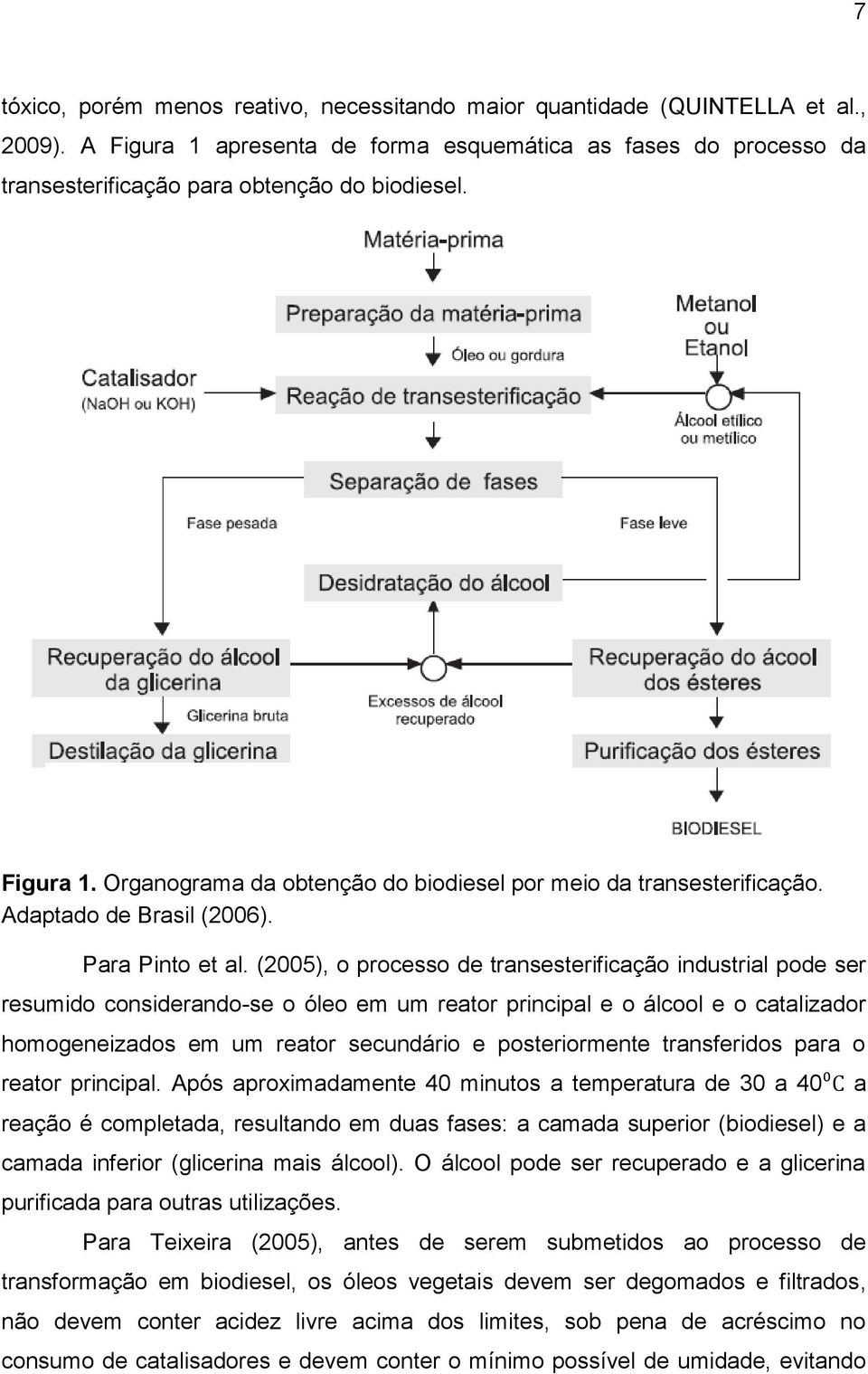 (2005), o processo de transesterificação industrial pode ser resumido considerando-se o óleo em um reator principal e o álcool e o catalizador homogeneizados em um reator secundário e posteriormente