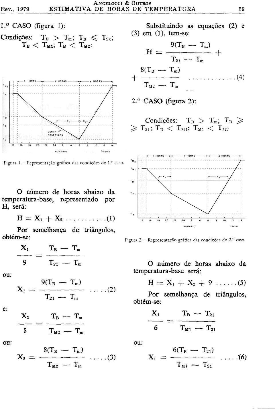 c CASO (figura 2): Condições: T P, > T m ; T B ^ ^ T-2i', Tu < T M i; TJH < T M 2 O número de horas