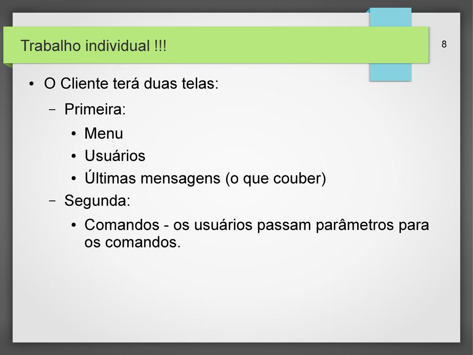 couber) Segunda: Comandos - os