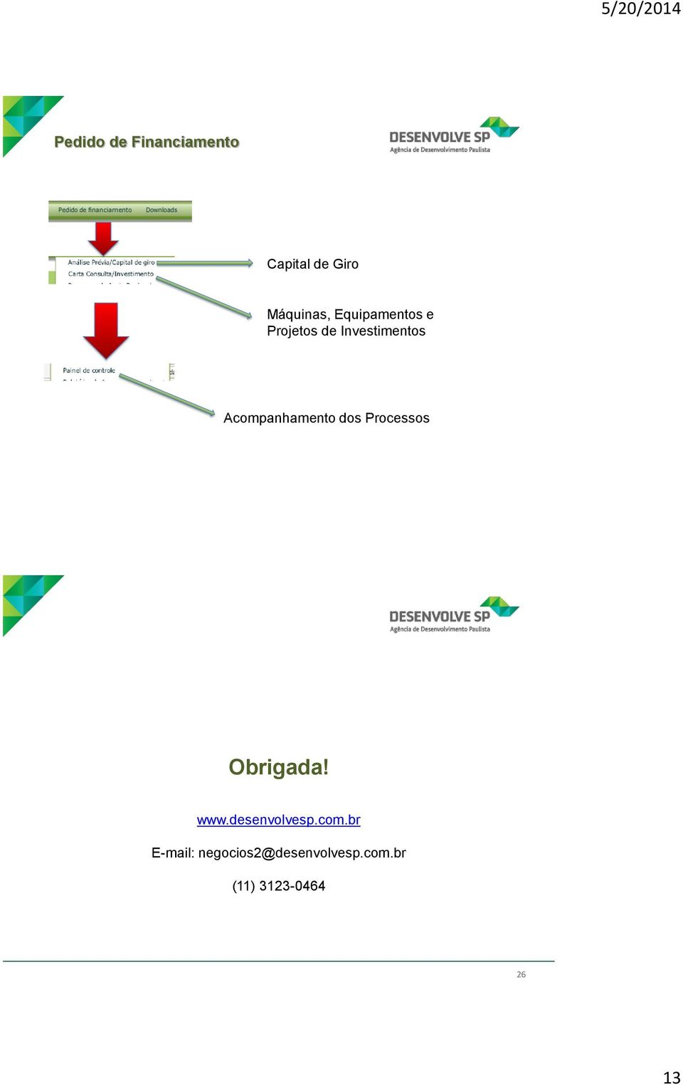 Acompanhamento dos Processos Obrigada! www.