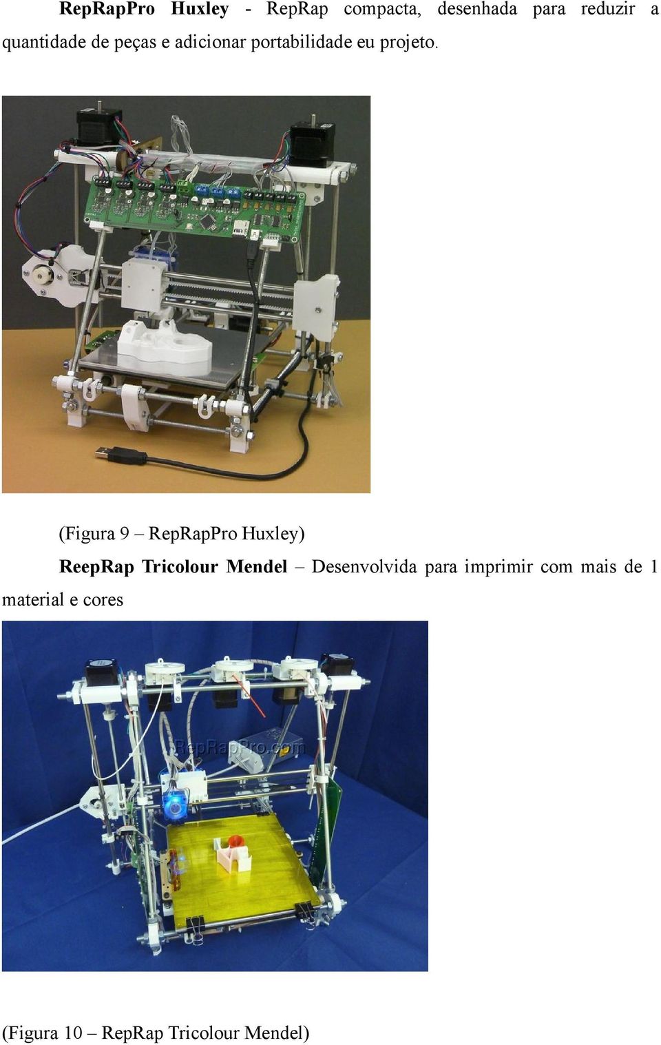 (Figura 9 RepRapPro Huxley) ReepRap Tricolour Mendel Desenvolvida