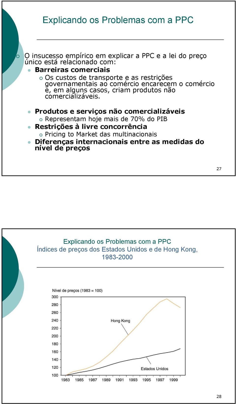 Produtos e serviços não comercializáveis Representam hoje mais de 70% do PIB Restrições à livre concorrência Pricing to Market das multinacionais