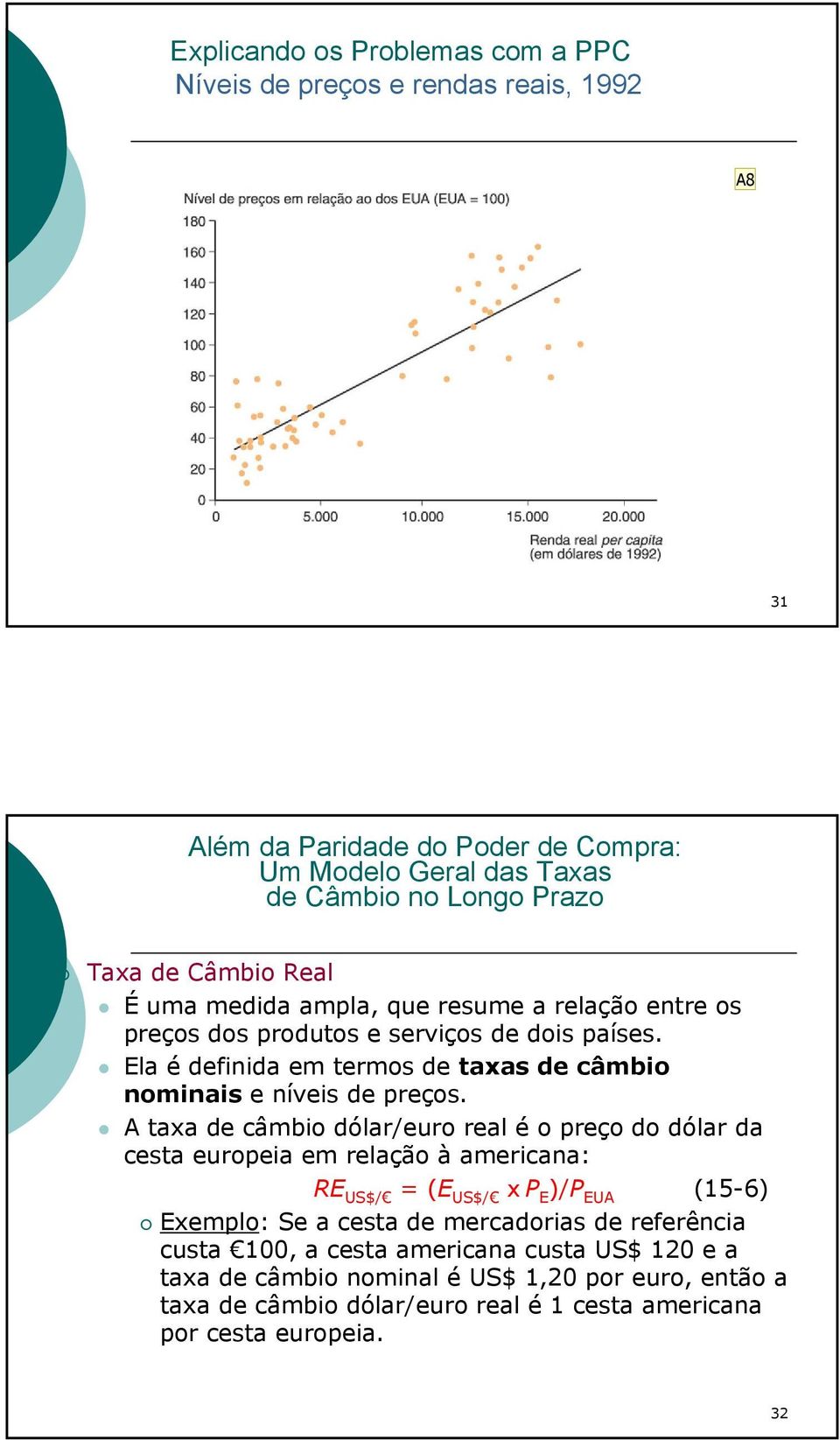 Ela é definida em termos de taxas de câmbio nominais e níveis de preços.