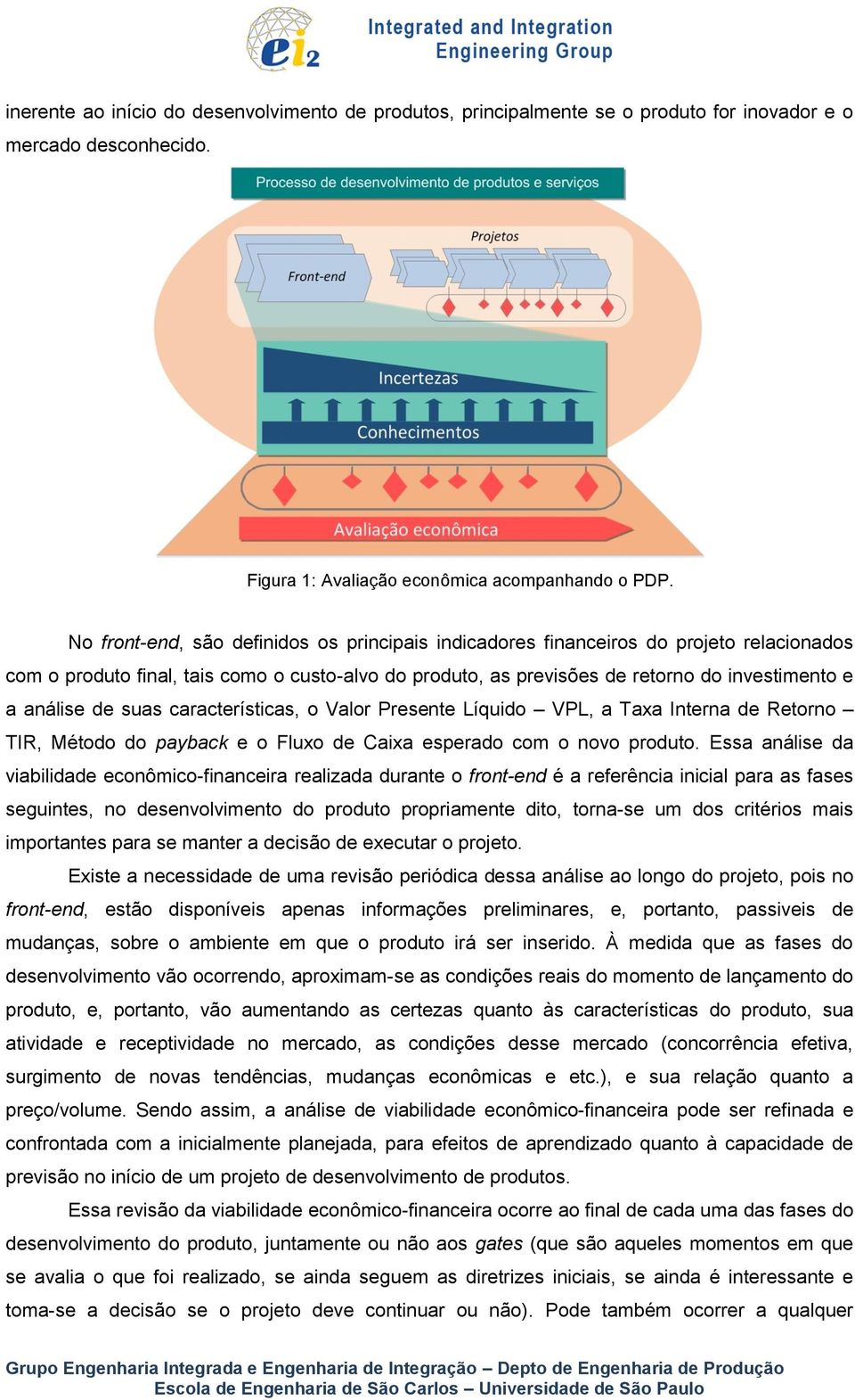 de suas características, o Valor Presente Líquido VPL, a Taxa Interna de Retorno TIR, Método do payback e o Fluxo de Caixa esperado com o novo produto.