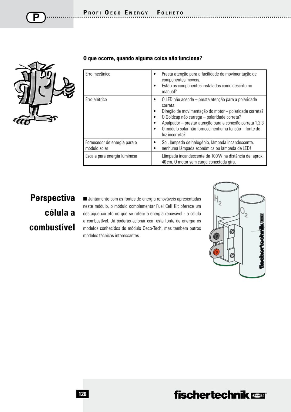 O Goldcap não carrega polaridade correta? Apalpador prestar atenção para a conexão correta 1,2,3 O módulo solar não fornece nenhuma tensão fonte de luz incorreta?