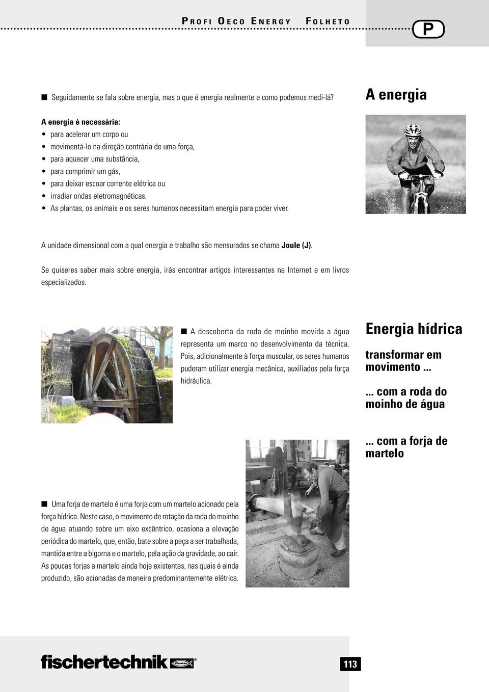 irradiar ondas eletromagnéticas. As plantas, os animais e os seres humanos necessitam energia para poder viver. A unidade dimensional com a qual energia e trabalho são mensurados se chama Joule (J).