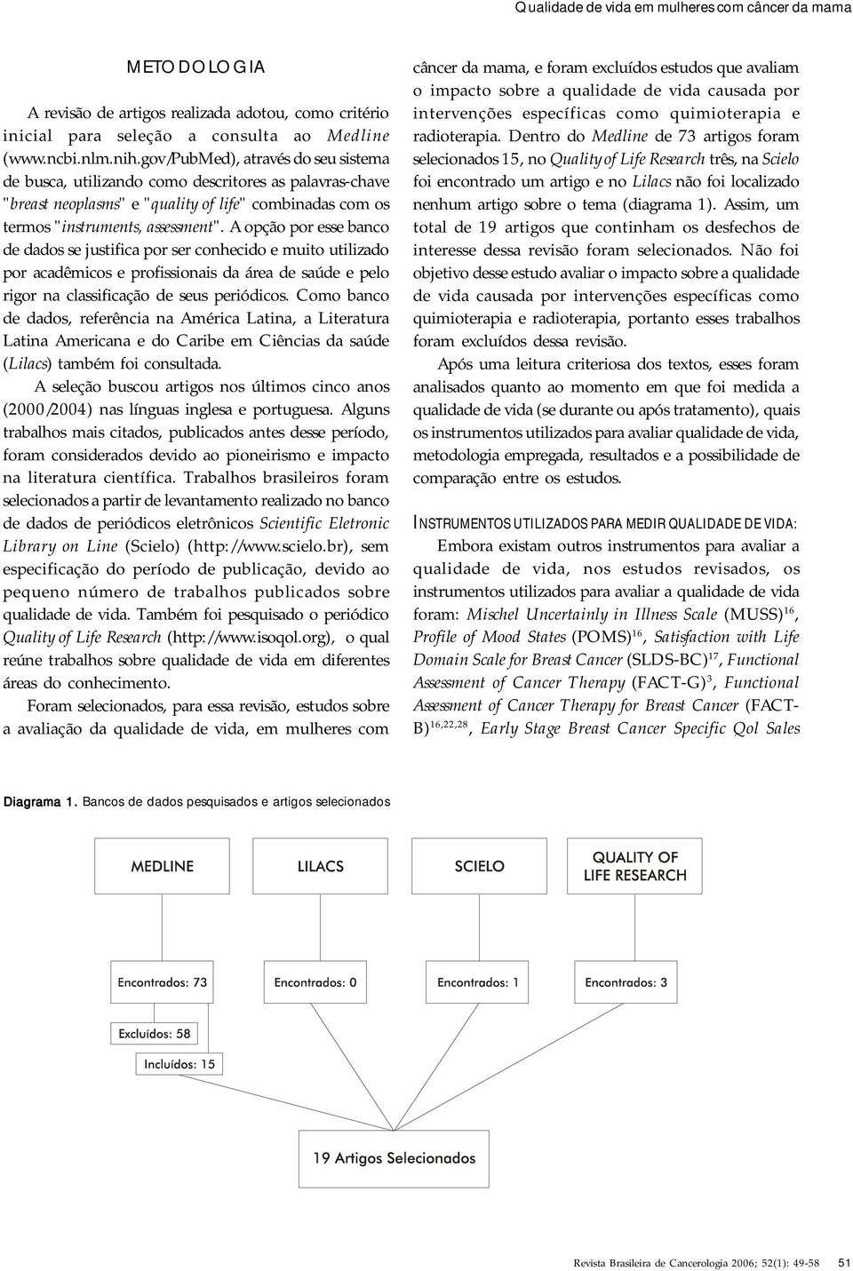 A opção por esse banco de dados se justifica por ser conhecido e muito utilizado por acadêmicos e profissionais da área de saúde e pelo rigor na classificação de seus periódicos.