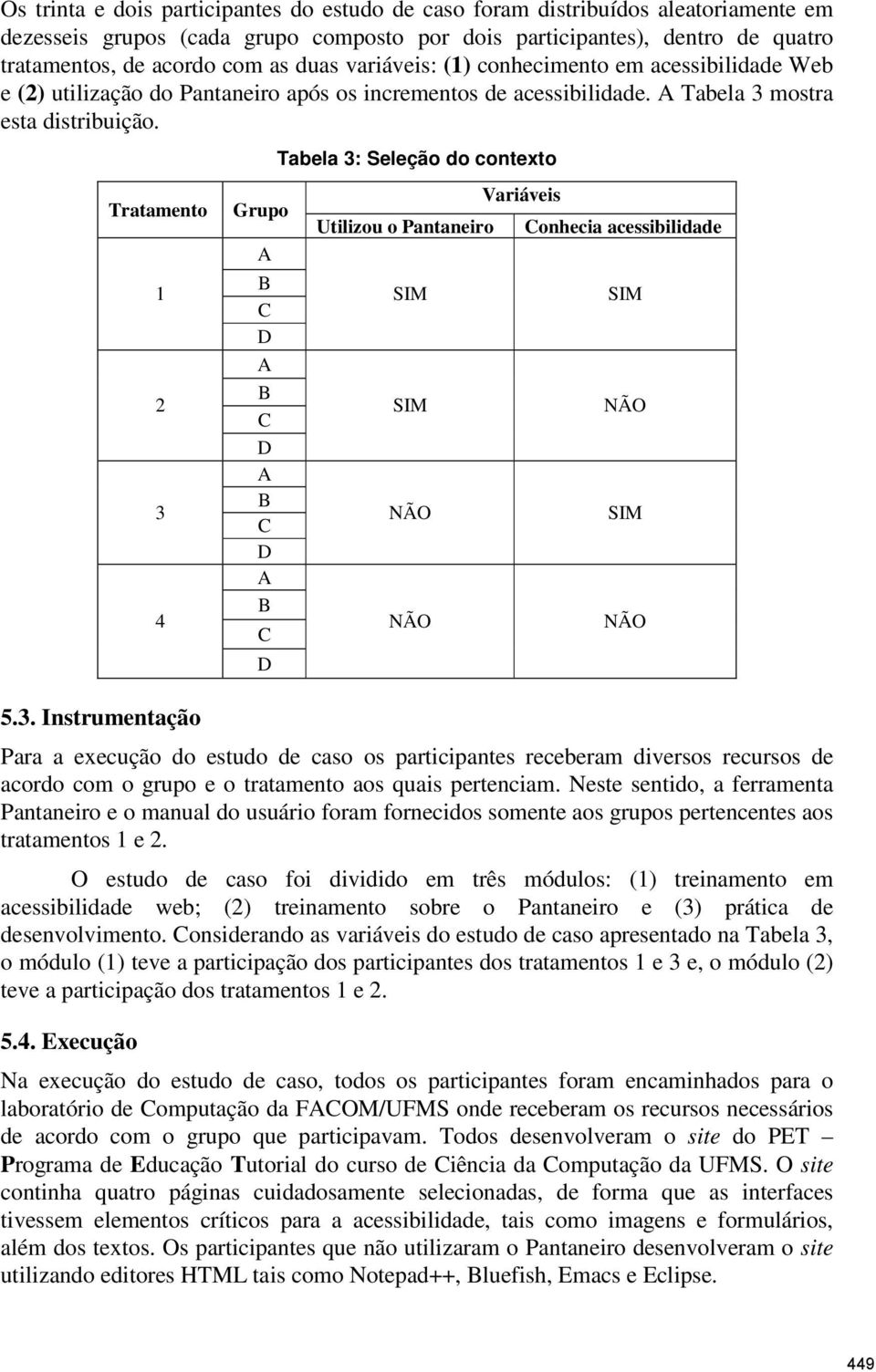 mostra esta distribuição. Tratamento 5.3.