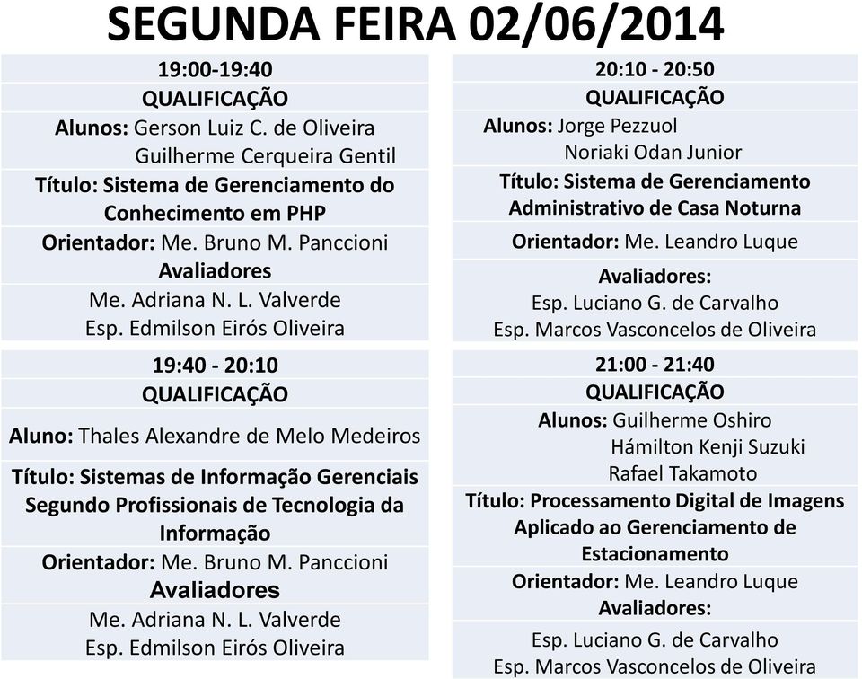 Edmilson Eirós Oliveira 19:40-20:10 Aluno: Thales Alexandre de Melo Medeiros Título: Sistemas de Informação Gerenciais Segundo Profissionais de Tecnologia da Informação Orientador: Me. Bruno M.