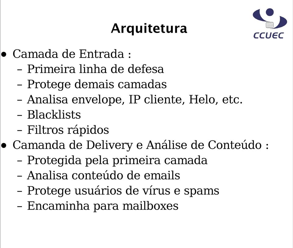 Blacklists Filtros rápidos Camanda de Delivery e Análise de Conteúdo :