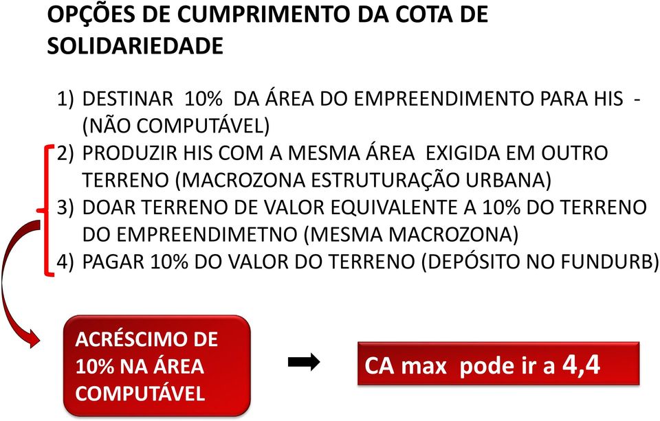 URBANA) 3) DOAR TERRENO DE VALOR EQUIVALENTE A 10% DO TERRENO DO EMPREENDIMETNO (MESMA MACROZONA) 4)