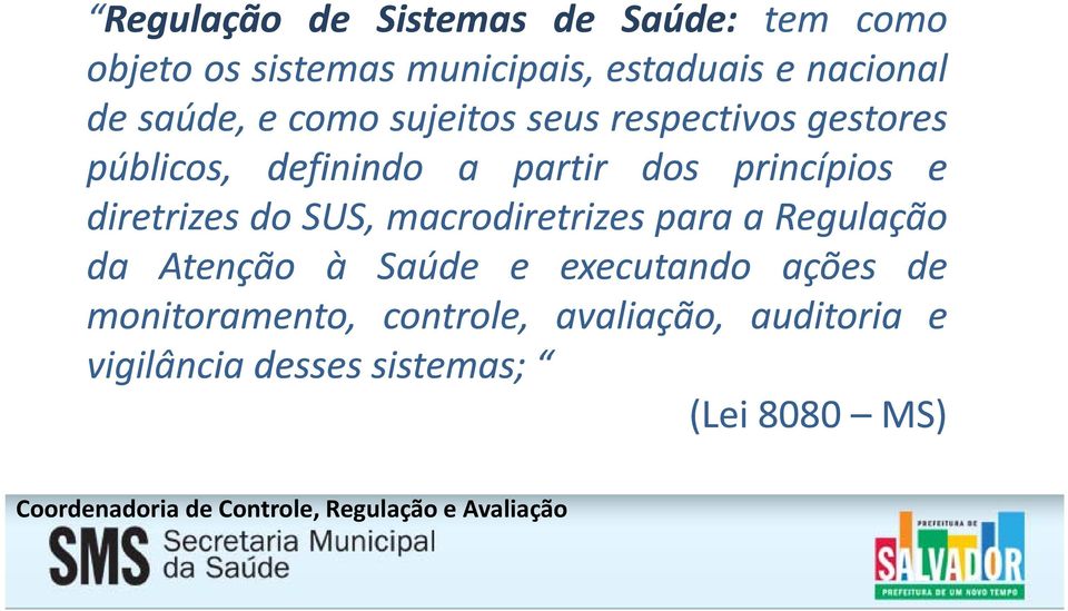 princípios e diretrizes do SUS, macrodiretrizes para a Regulação da Atenção à Saúde e