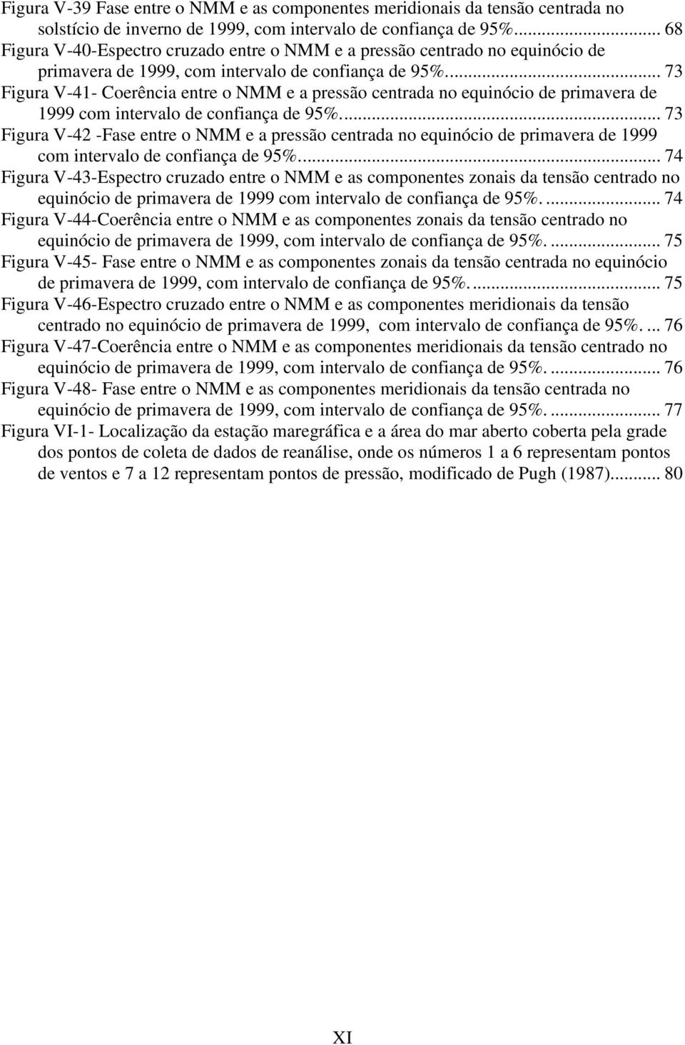 .. 73 Figura V-41- Coerênia entre o NMM e a pressão entrada no equinóio de primavera de 1999 om intervalo de onfiança de 95%.