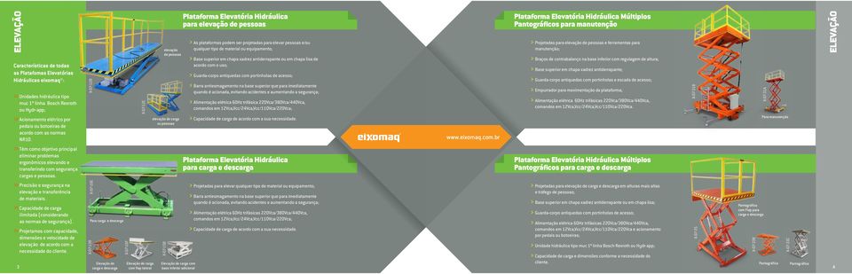 Precisão e segurança na elevação e transferência de materiais. Capacidade de carga ilimitada (considerando as normas de segurança).