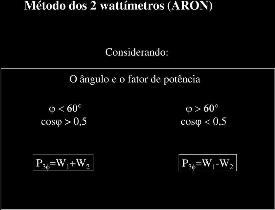 de potência j < 60 cosj > 0,5 j >