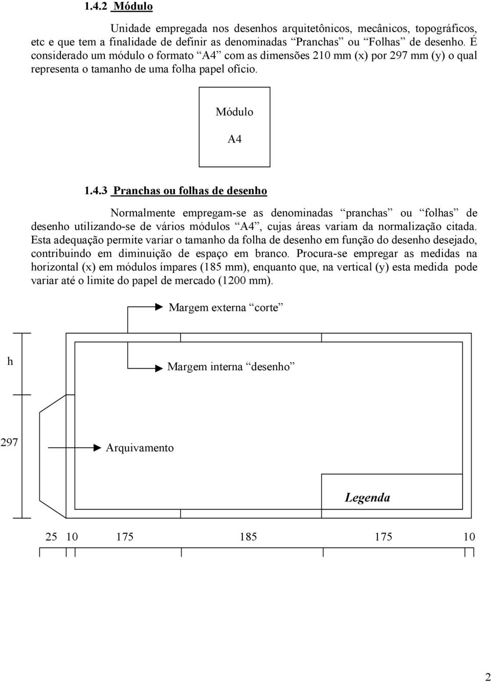 com as dimensões 210 mm (x) por 297 mm (y) o qual representa o tamanho de uma folha papel ofício. Módulo A4 