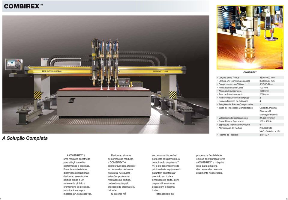 do Pórtico Plasma de Precisão 3500/4000 mm 3000/3500 mm 5/10/15/20 m 700 mm 1950 mm 2000 mm 2 4 1 Oxicorte, Plasma, Plasma m3, Marcação Plasma 24.