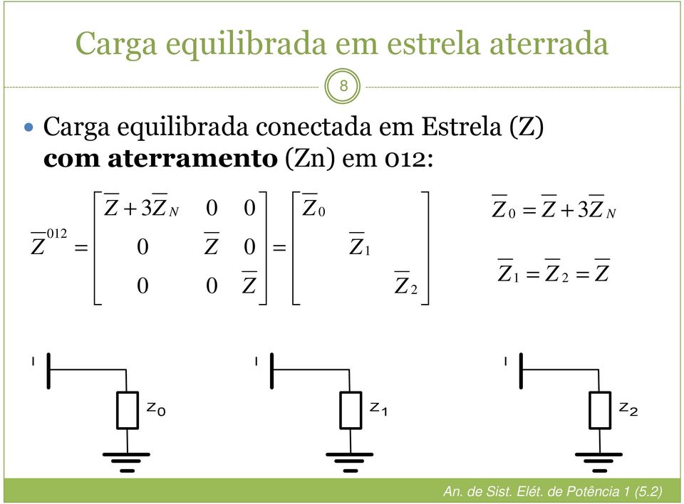 em Estrela () com aterramento(n) em