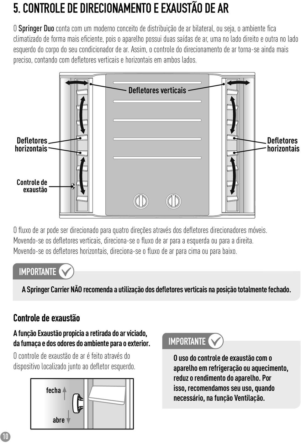 Assim, o controle do direcionamento de ar torna-se ainda mais preciso, contando com defletores verticais e horizontais em ambos lados.