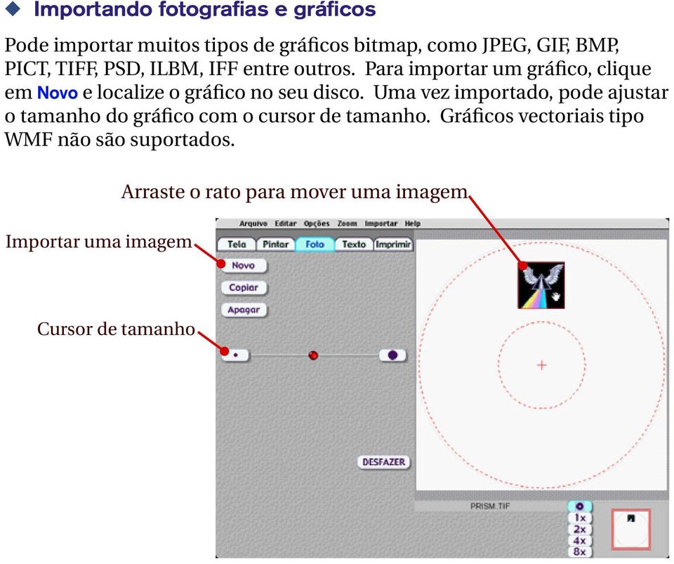 Para importar um gráfico, clique em Novo e localize o gráfico no seu disco.