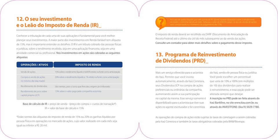 Conhecer a tributação de cada uma de suas aplicações é fundamental para você melhor planejar seus investimentos.