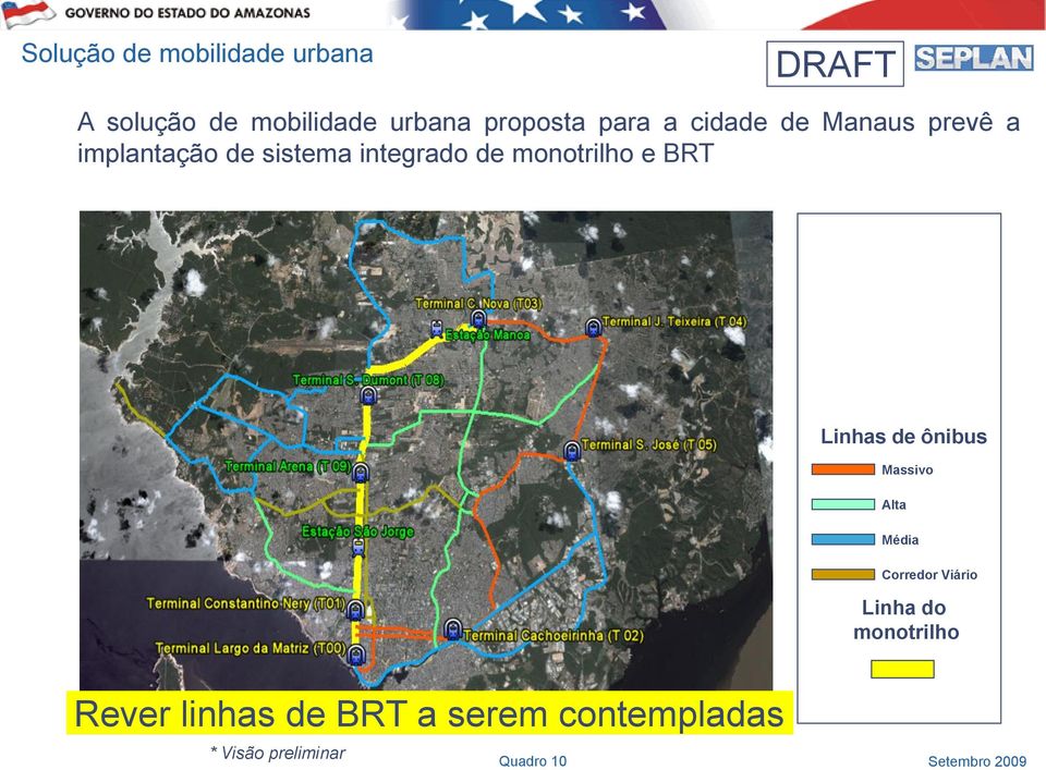 e BRT Linhas de ônibus Massivo Alta Média Corredor Viário Linha do