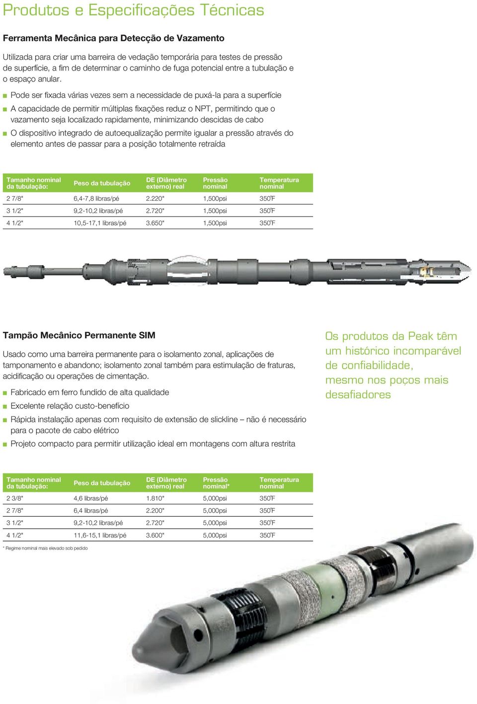 n Pode ser fixada várias vezes sem a necessidade de puxá-la para a superfície n A capacidade de permitir múltiplas fixações reduz o NPT, permitindo que o vazamento seja localizado rapidamente,