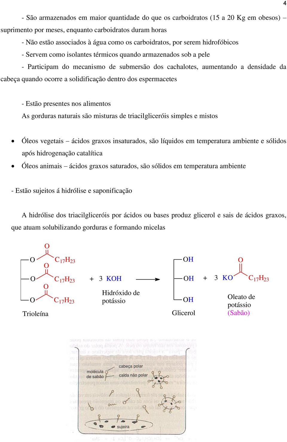 dentro dos espermacetes 4 - Estão presentes nos alimentos As gorduras naturais são misturas de triacilgliceróis simples e mistos Óleos vegetais ácidos graxos insaturados, são líquidos em temperatura