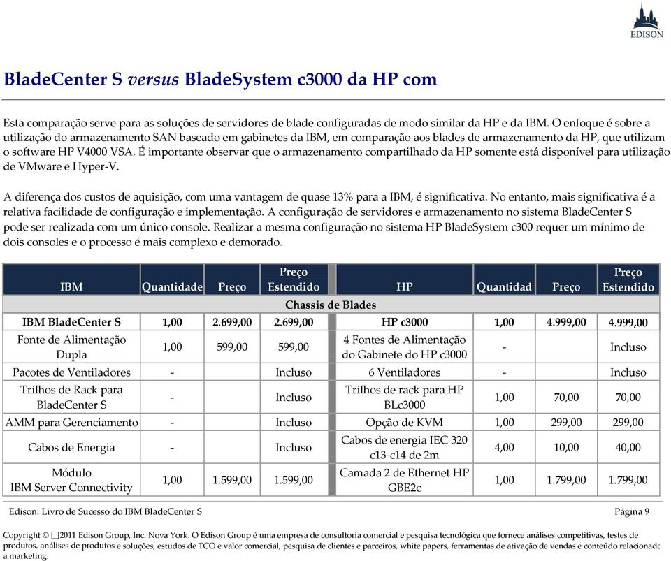 É importante observar que o armazenamento compartilhado da HP somente está disponível para utilização de VMware e Hyper-V.