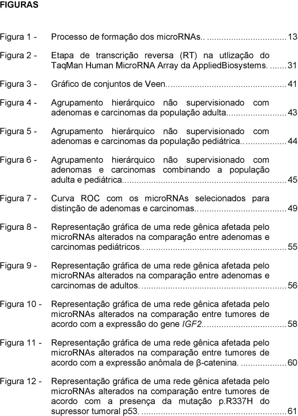 MicroRNA Array da AppliedBiosystems....31 Gráfico de conjuntos de Veen...41 Agrupamento hierárquico não supervisionado com adenomas e carcinomas da população adulta.