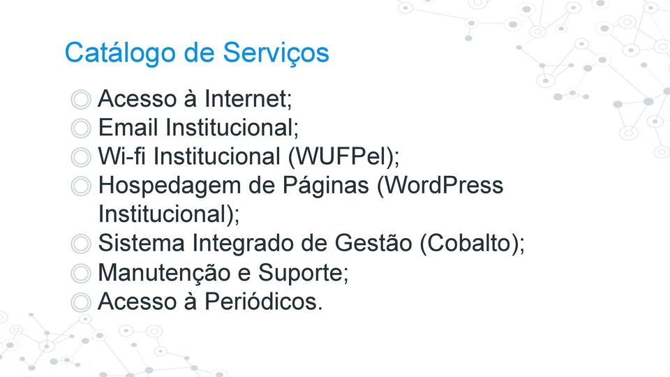 de Páginas (WordPress Institucional); Sistema Integrado