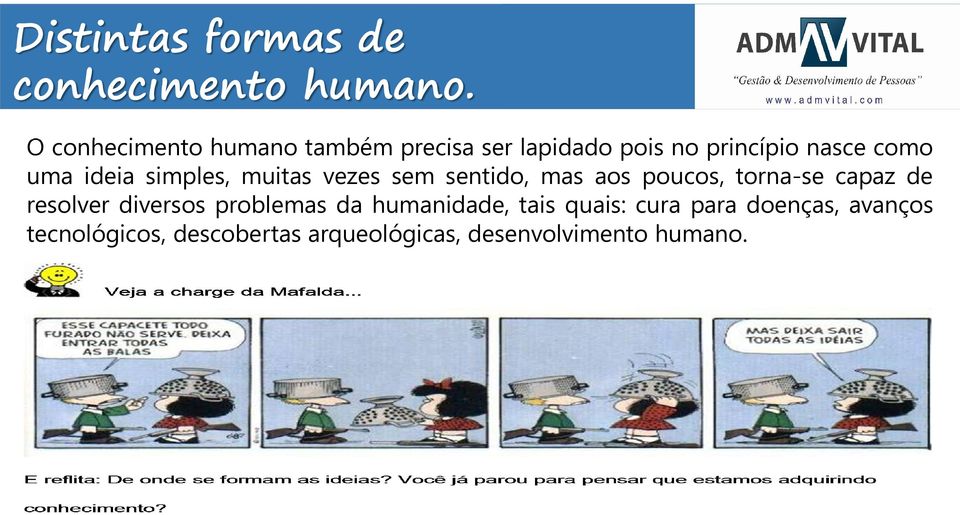 ideia simples, muitas vezes sem sentido, mas aos poucos, torna-se capaz de resolver