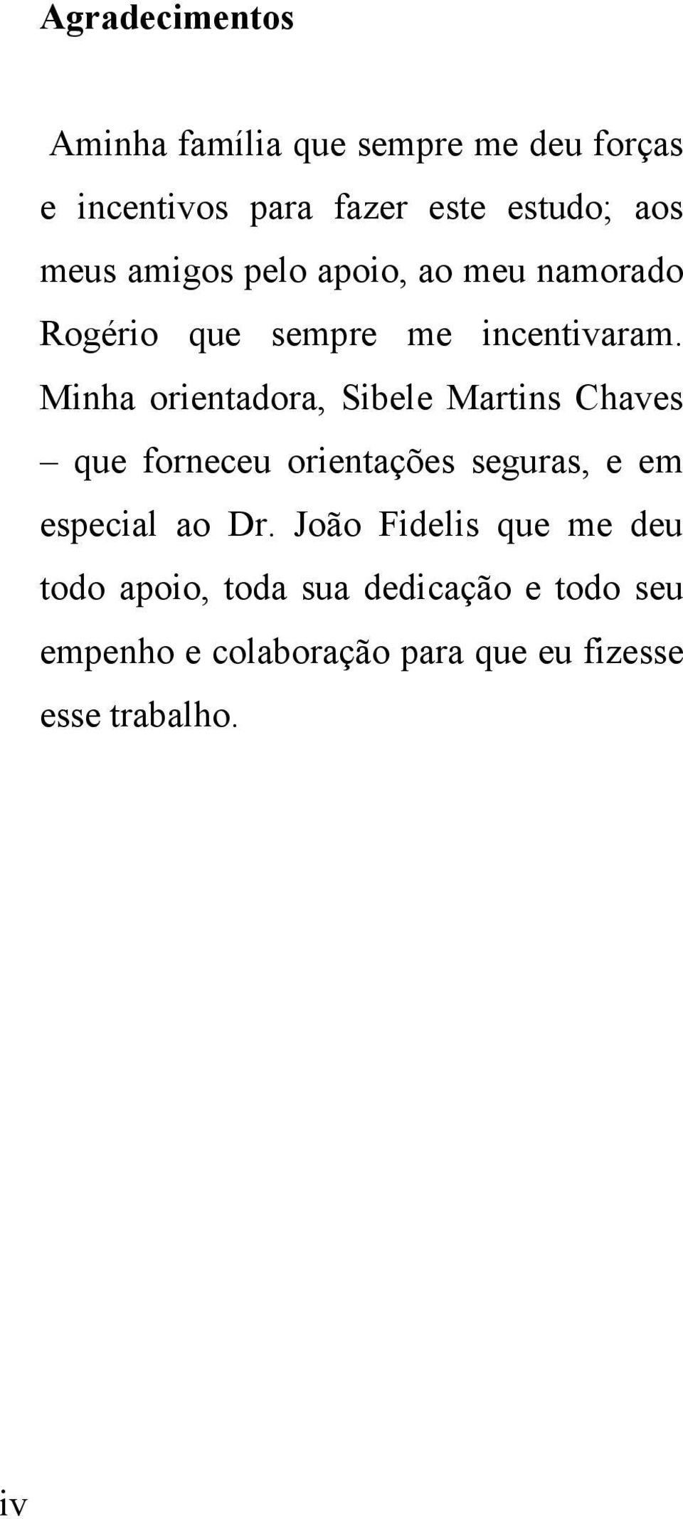 Minha orientadora, Sibele Martins Chaves que forneceu orientações seguras, e em especial ao Dr.